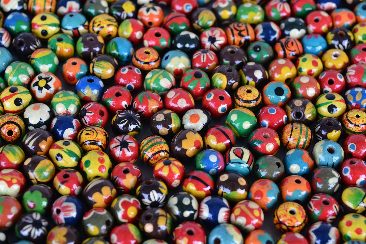 Many colorful beads